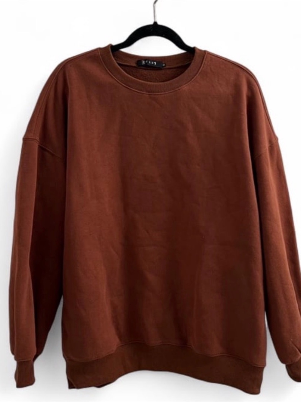 Brown oversized crewneck sweatshirt